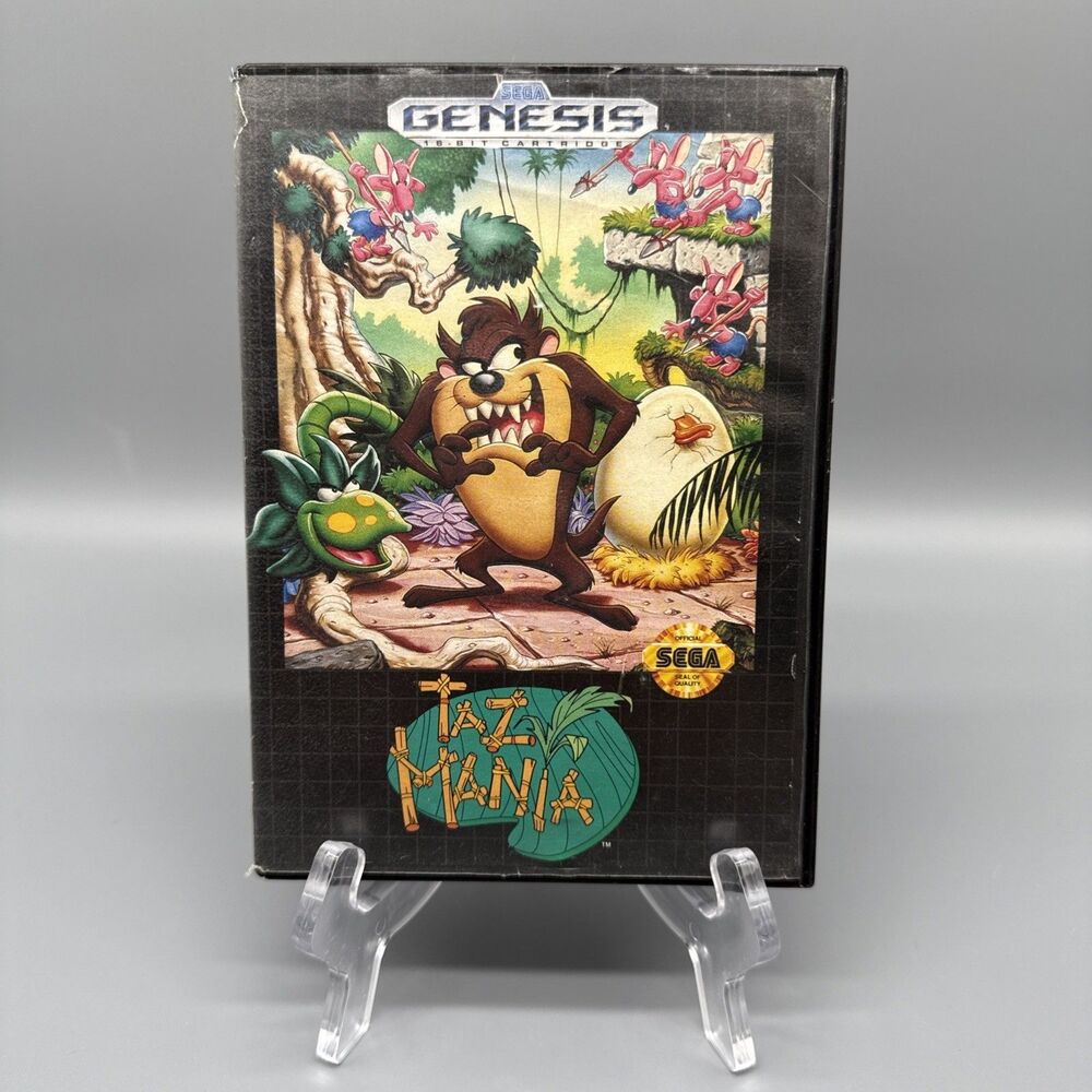 Taz Mania Sega Genesis Complete CIB Tested With Registration Card